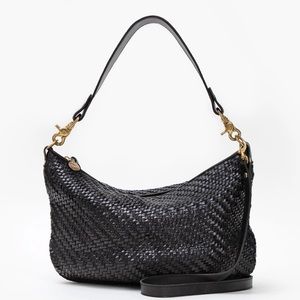 Moyen Messenger Clare V Black Leather Zig Zag